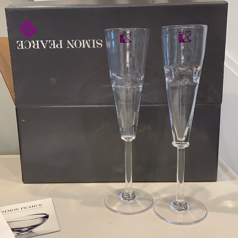 Simon Pearce champagne flutes